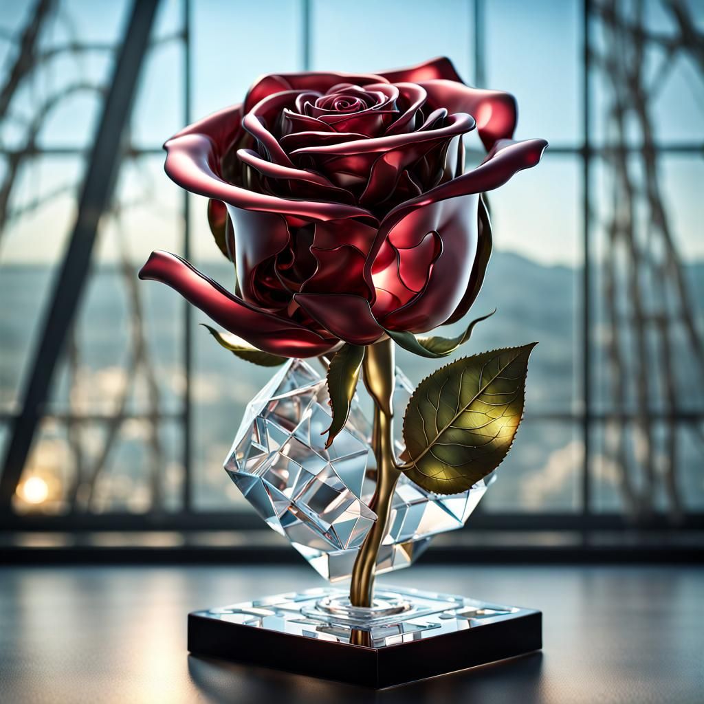 rose made of crystal glass