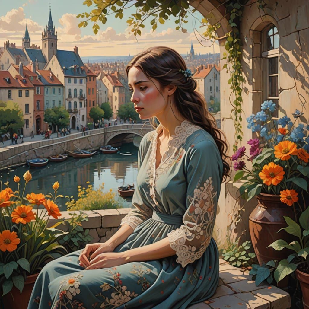 Woman Lost in Whimsical Memories of Past Life