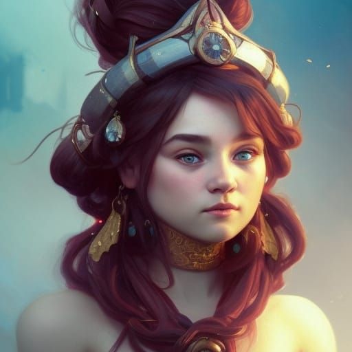 Dwarf Princess Portrait in Hyperdetailed Style