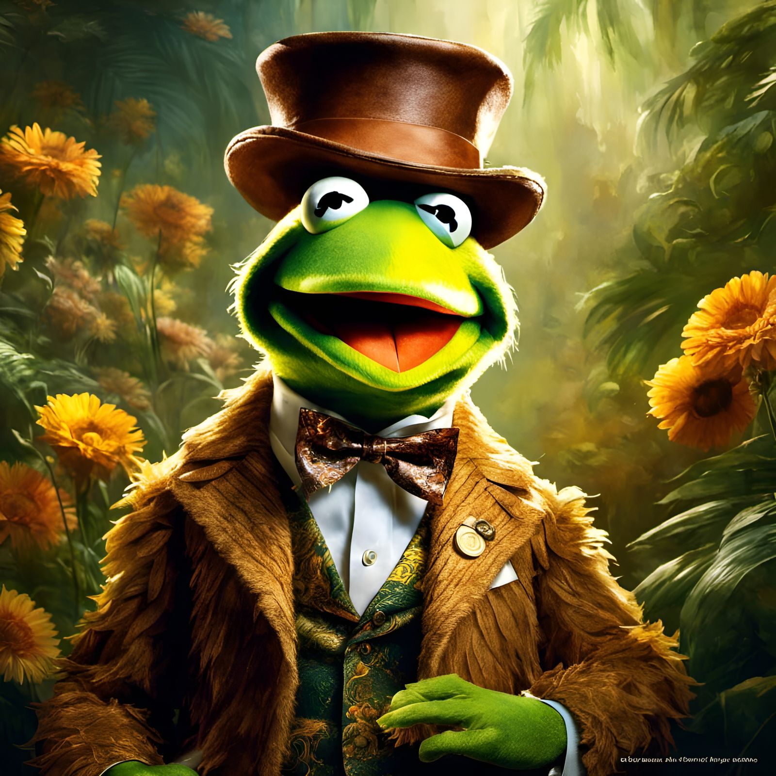 Kermit Cosplays Fozzie Bear in Detailed Portrait
