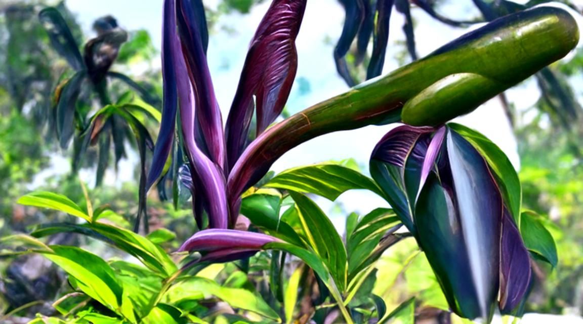 Exotic Jungle Scene with Alien Flora in Hyperrealism