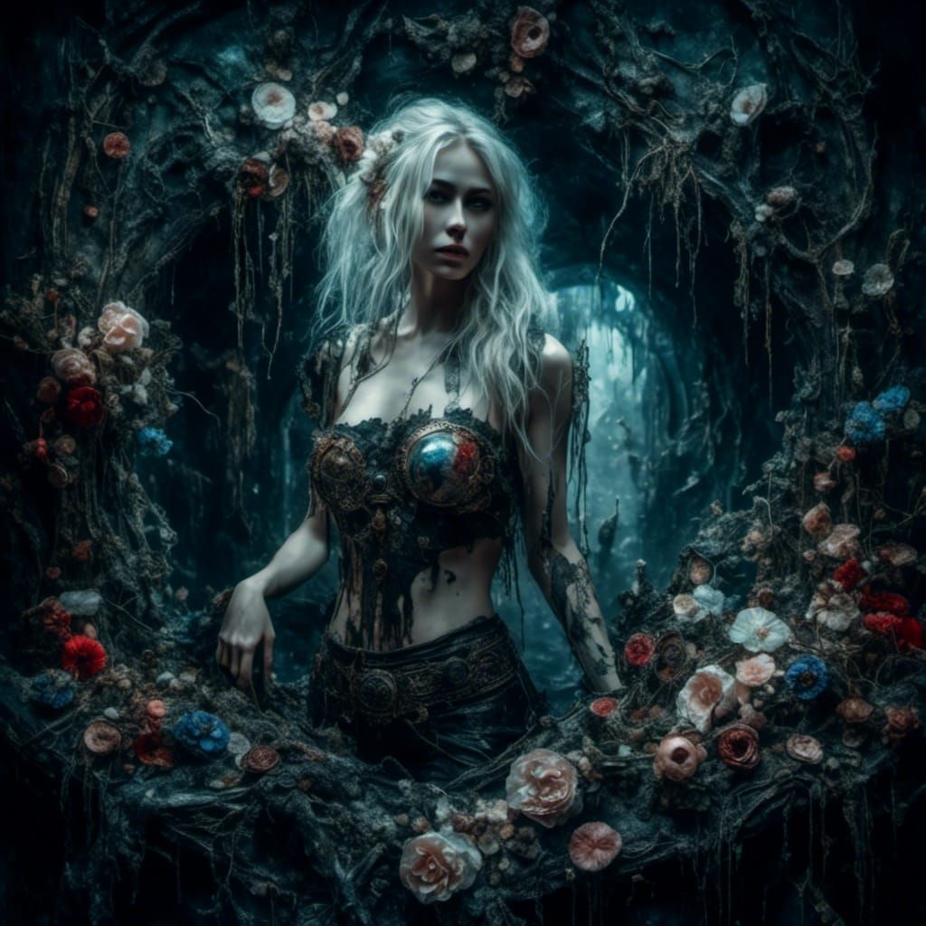 Gothic Noir: Hyperreal Portrait of a Woman