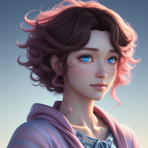 Hyperrealistic Anime Goddess in Pastel Paradise