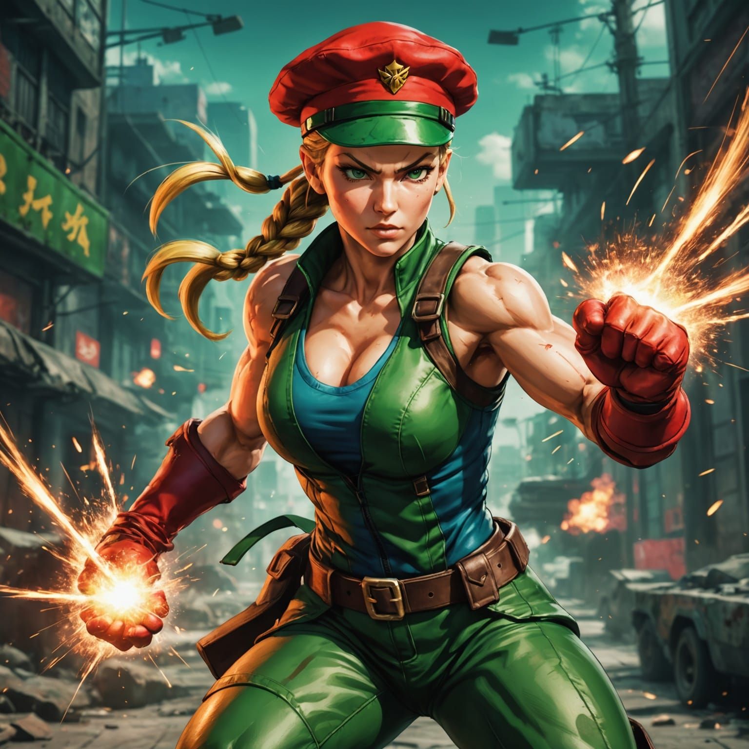 Cammy from Street Fighter: Anime-Inspired Digital Art
