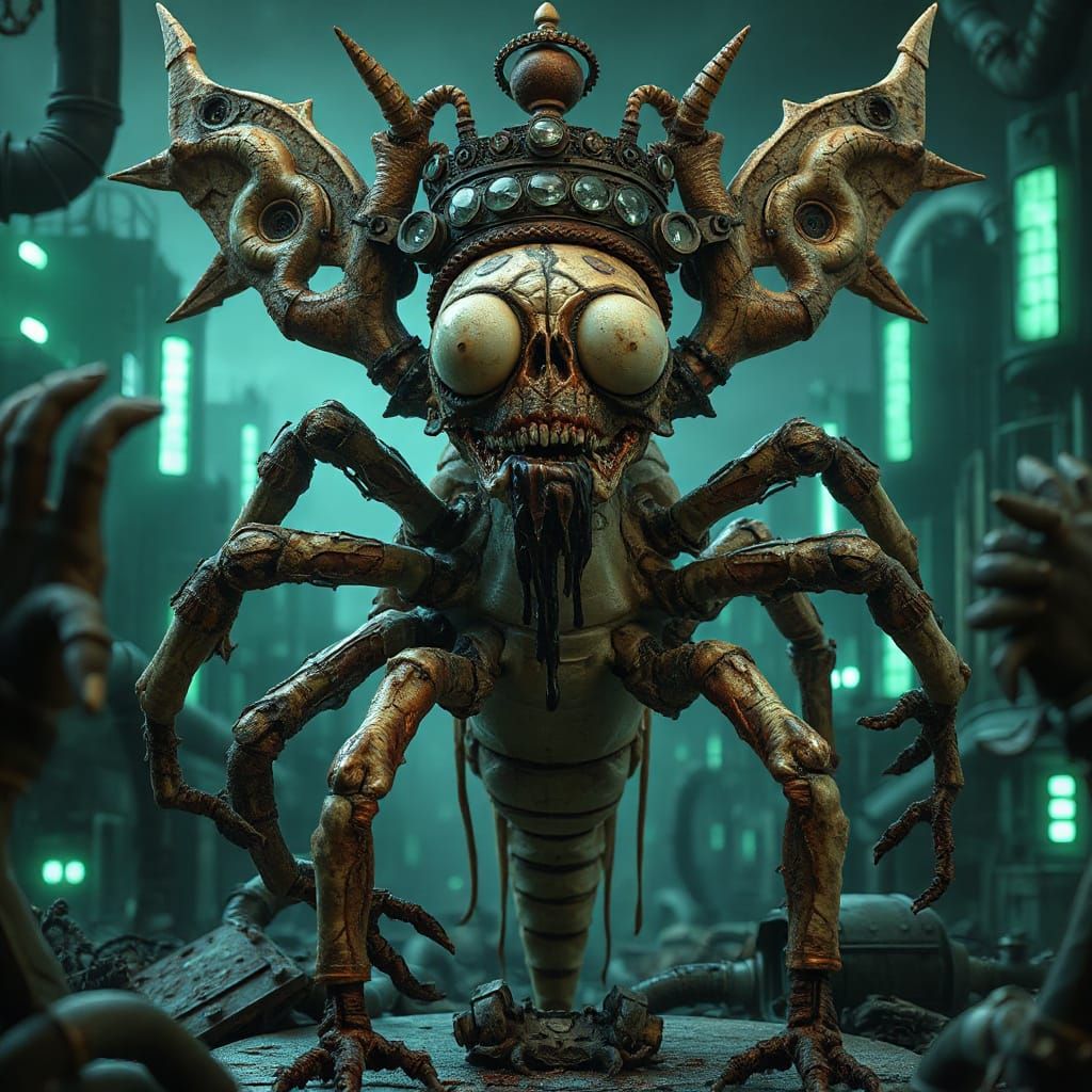 Grotesque Claymation Creature Inspired by Giger and Burton