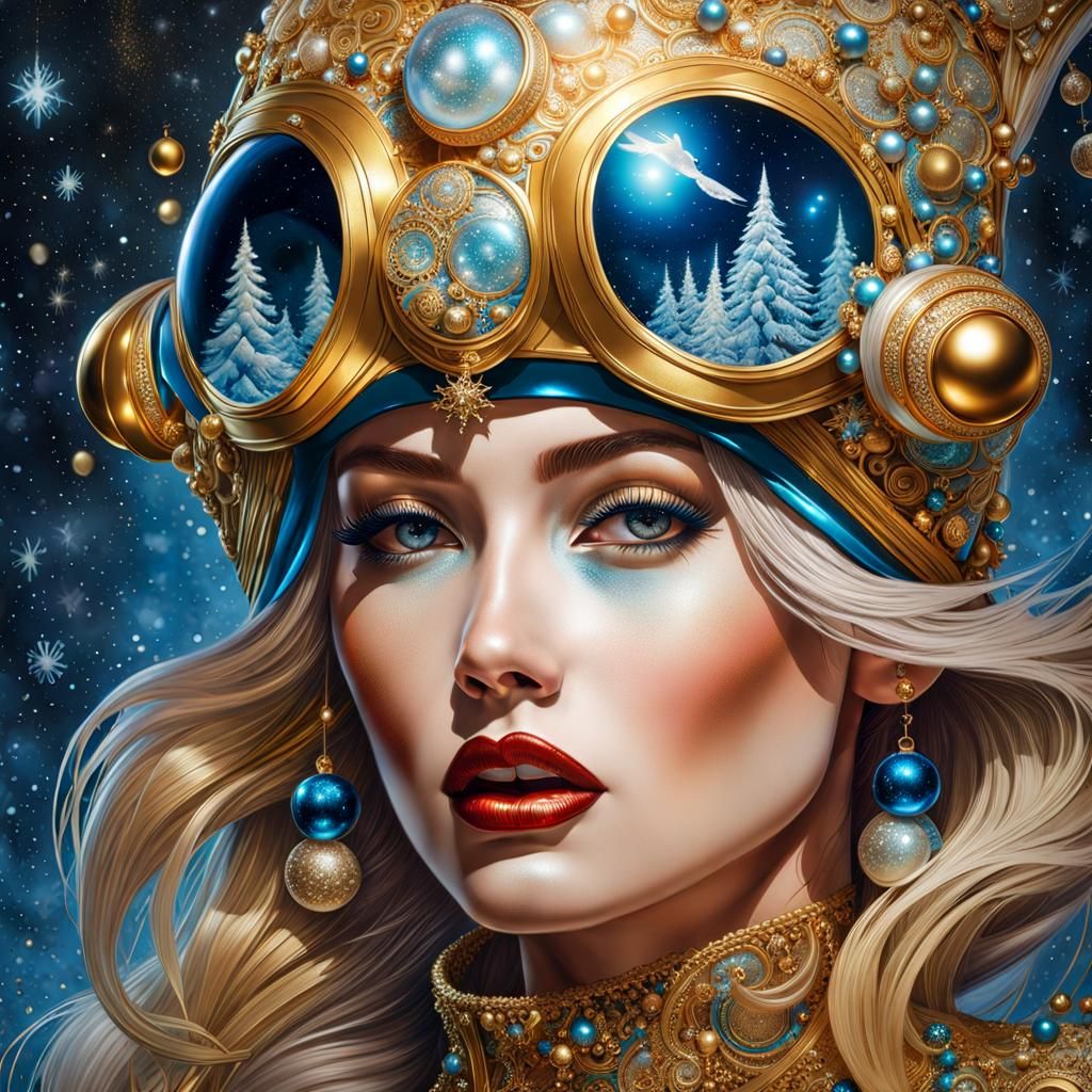 Cosmic Christmas Elf Portrait in Hyperrealism