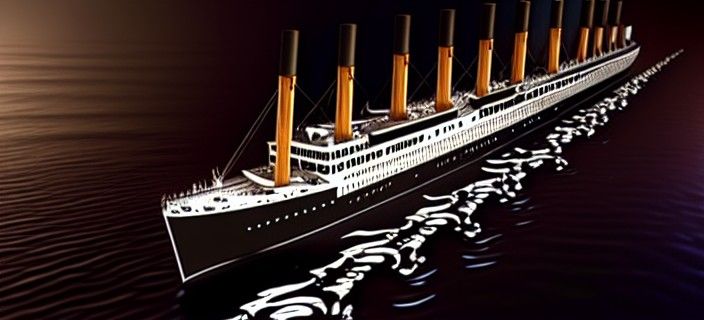 Titanic Dragged by Kraken in Ominous Seascape