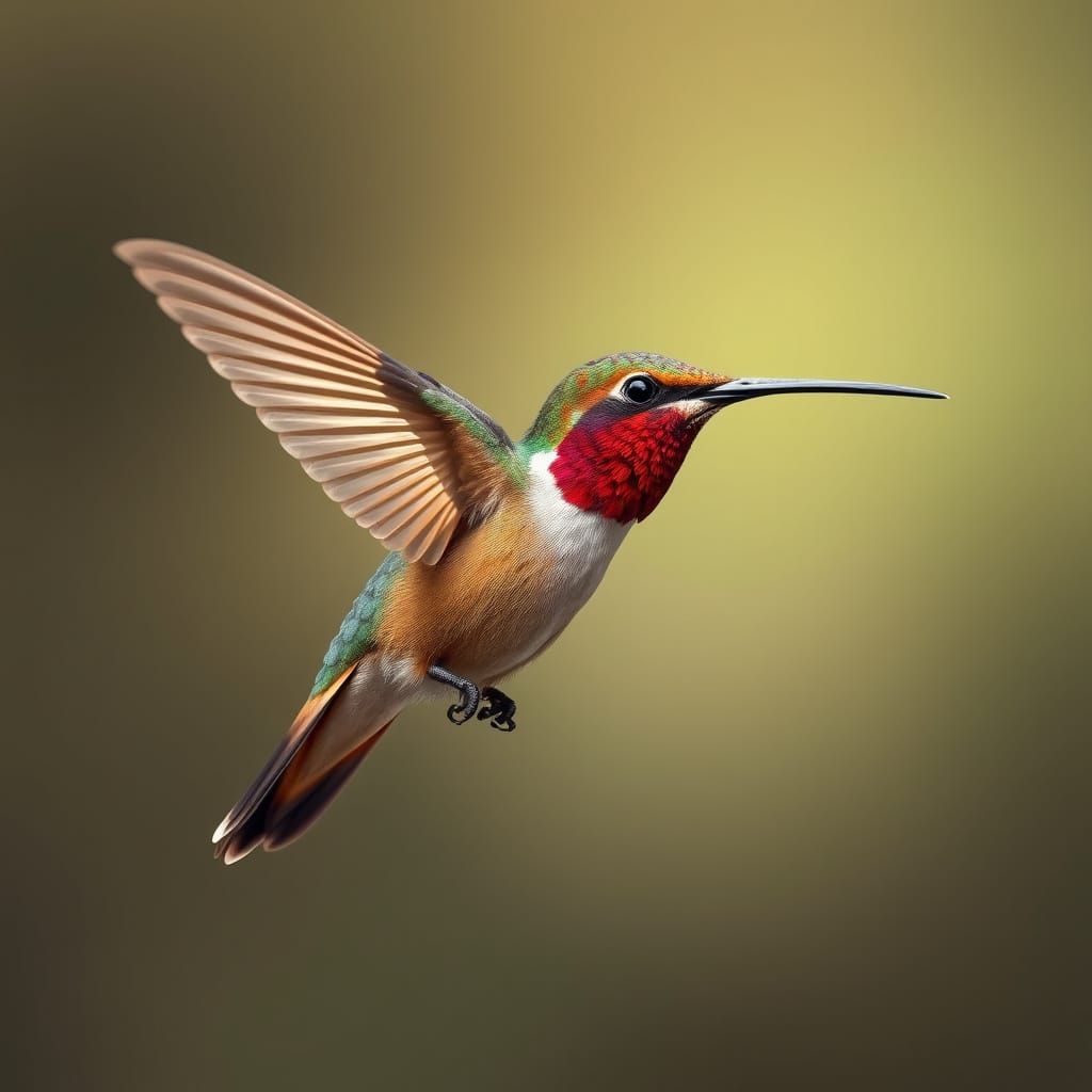 Vibrant Hummingbird in Stunning Realism