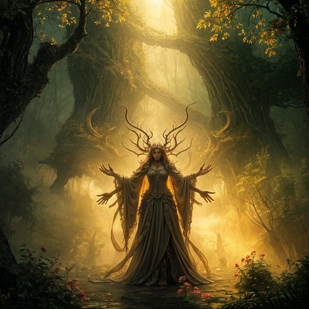 Dreamlike Scene Blending Fantasy and Realism