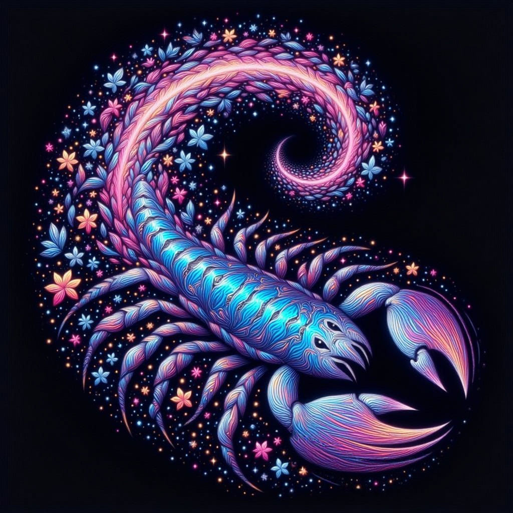 Celestial Scorpion in Vibrant Pop Art Galaxy