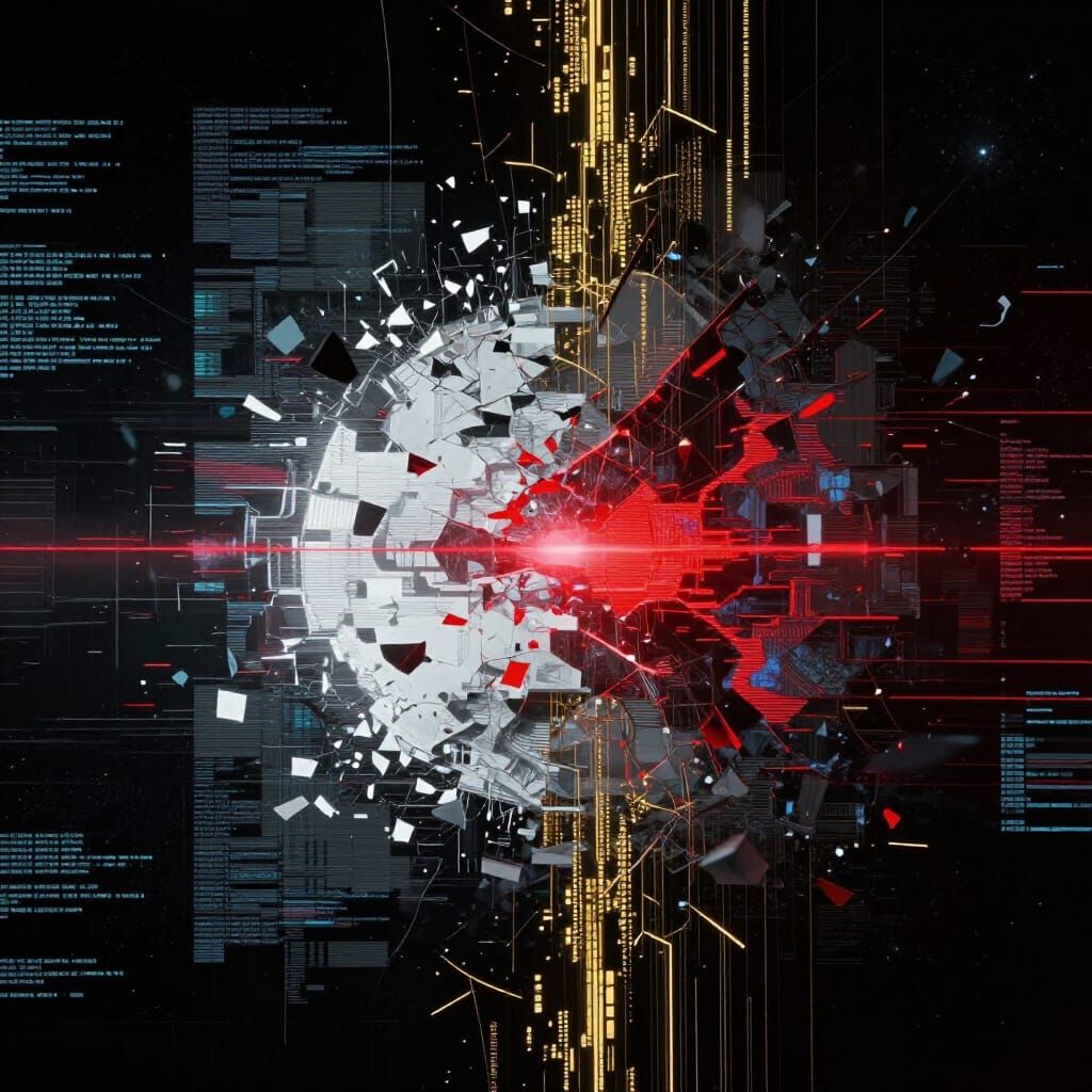 Surreal Sci-Fi Reality Glitching in Data Failure