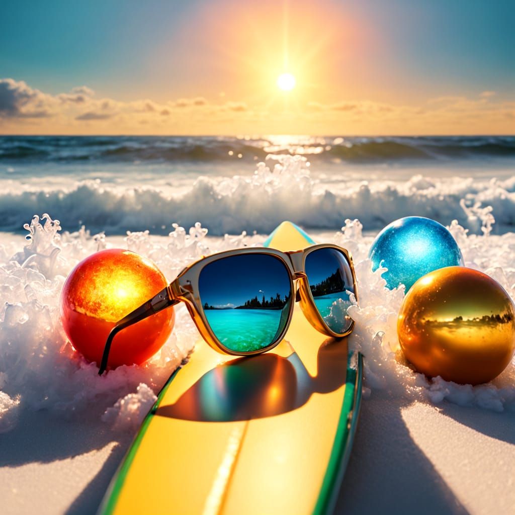 Surreal Snowflakes Surf Under a Smiling Sun