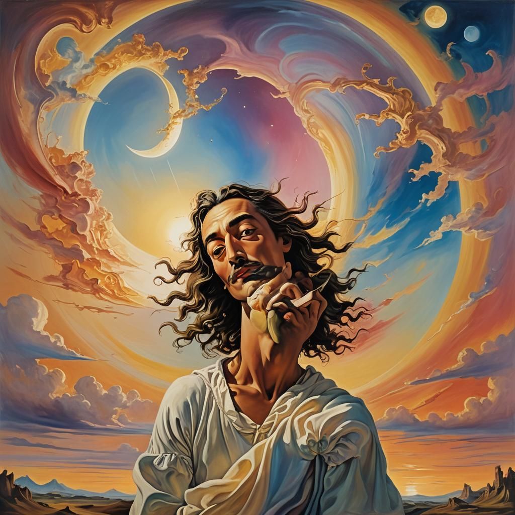 Surreal Sunset Encounter in Vibrant Colors