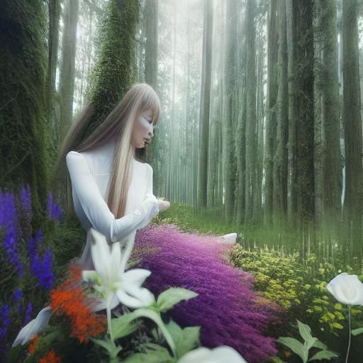 Woman with Narcotic Flower: Etching and Aquatint