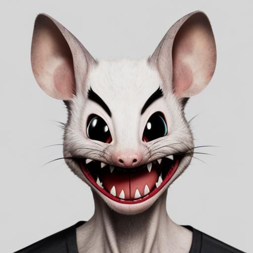 Evil Rat Face Emoji Cartoon