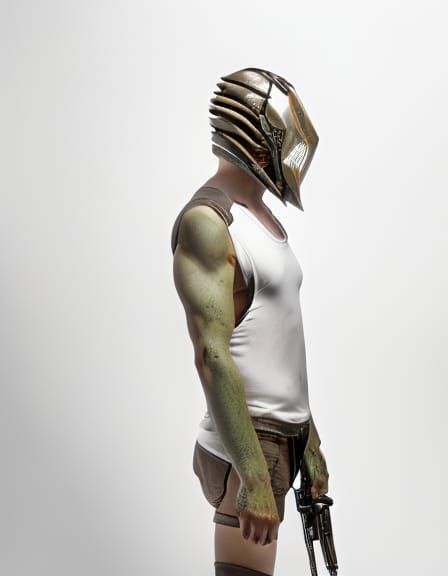 "Rust & Resilience: Post-Apocalyptic Helmet Concept Art Series". 14. "Essayage".