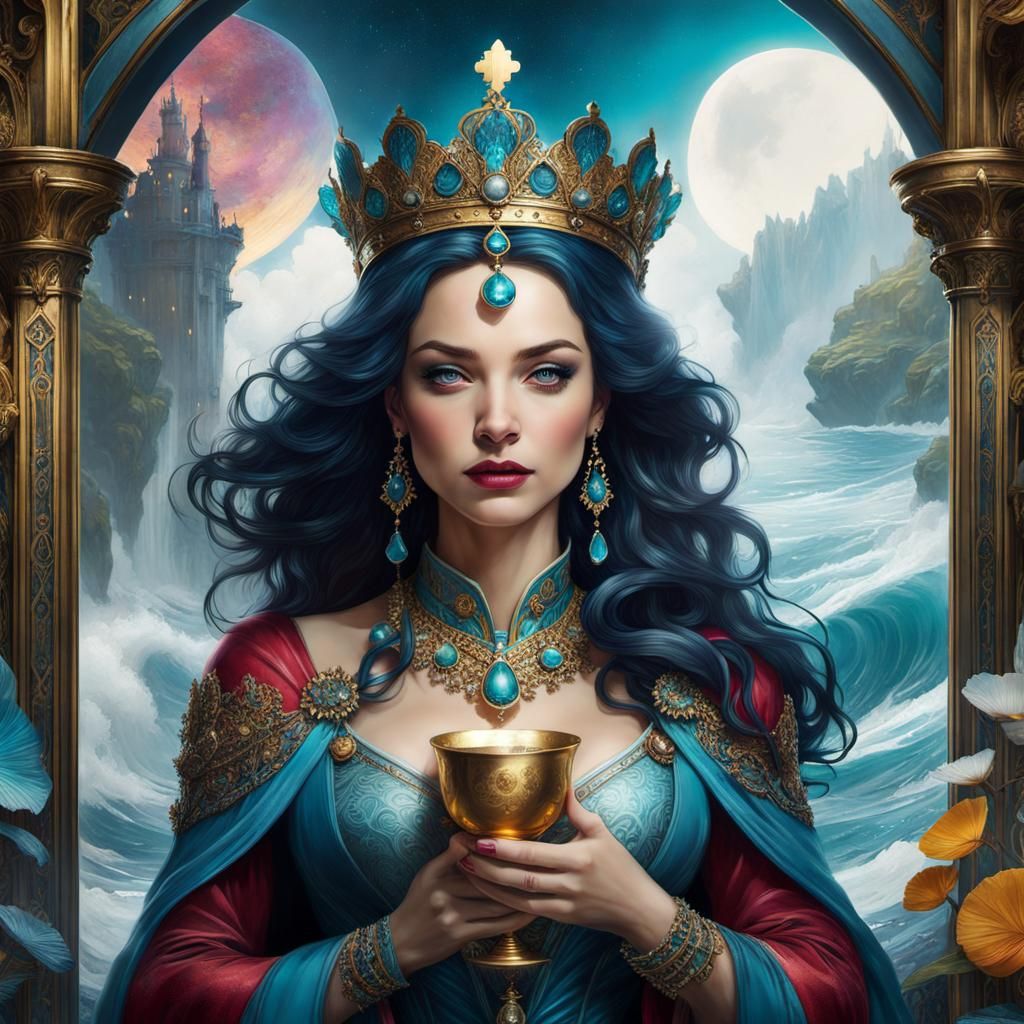 Queen of Cups in Borderland Fantasycore Style