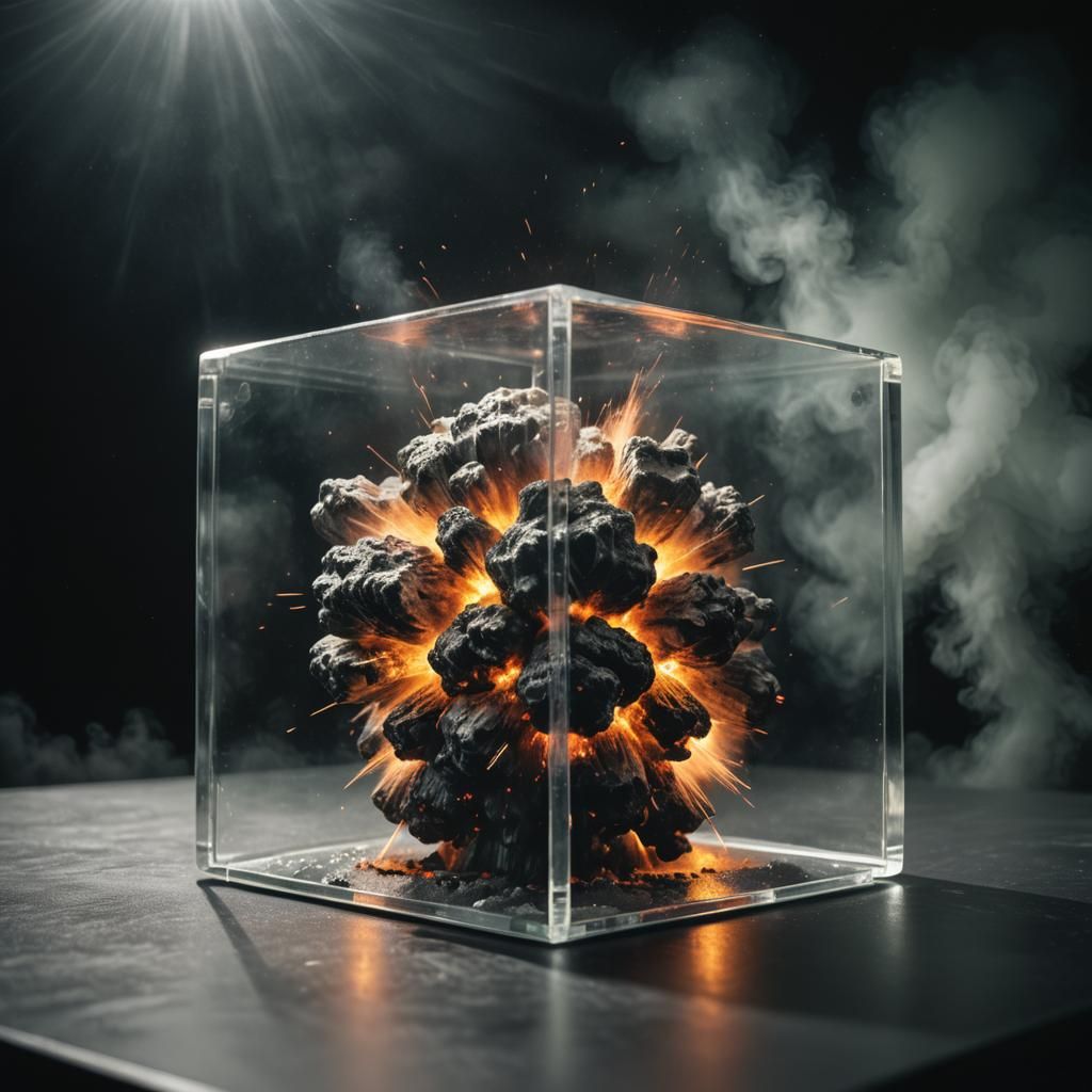 Nuclear Explosion in Glass Cube: Cinematic Still