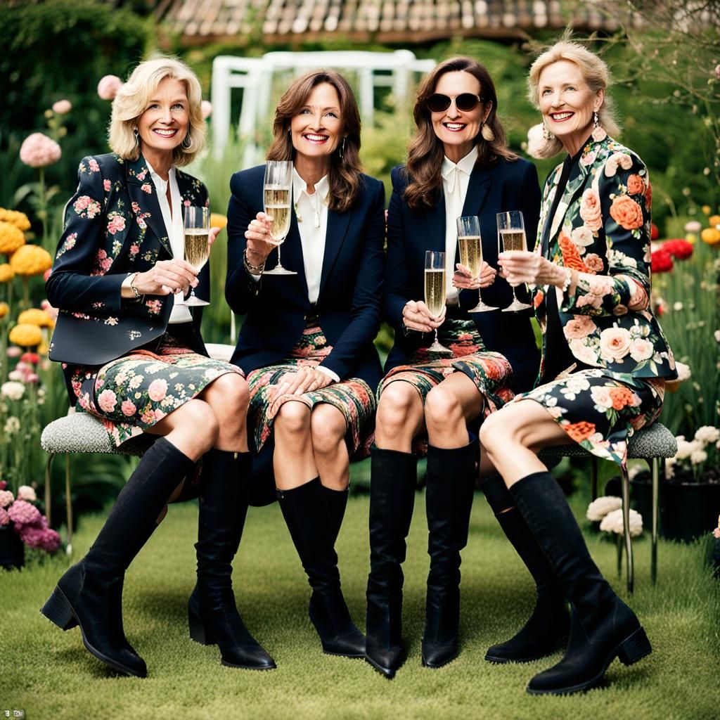 Businesswomen Celebrate at Garden Party