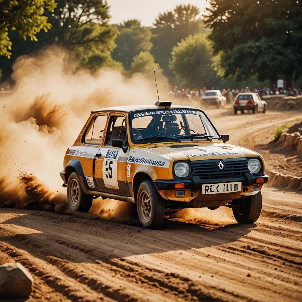 Renault 5 Races in Retro Rally Photography