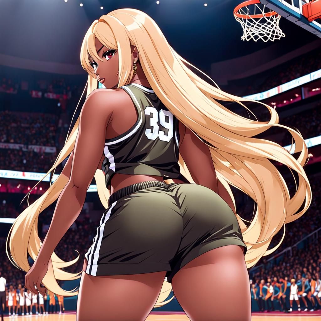 Anime Style Hip-Hop Girl with Blonde Hair
