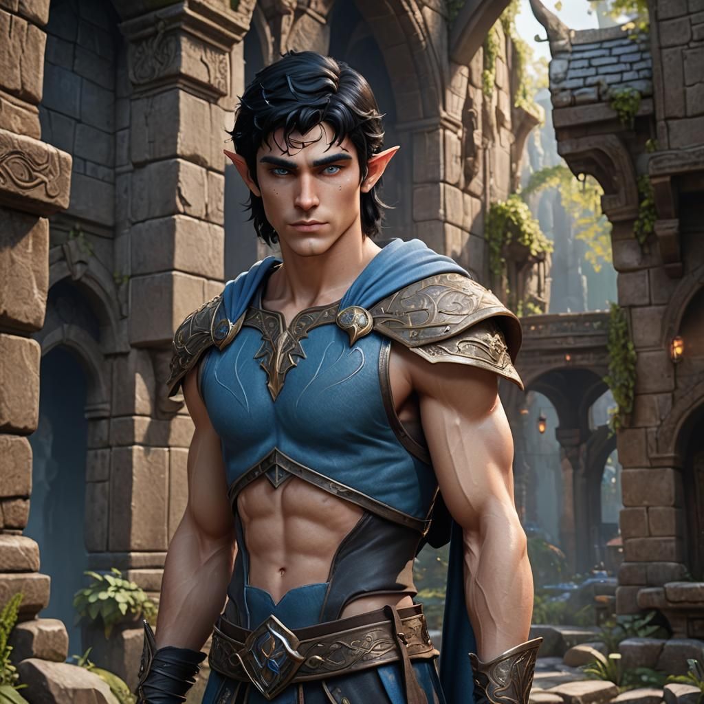 Handsome Teenager with Elf Ears: 3D Animated Art