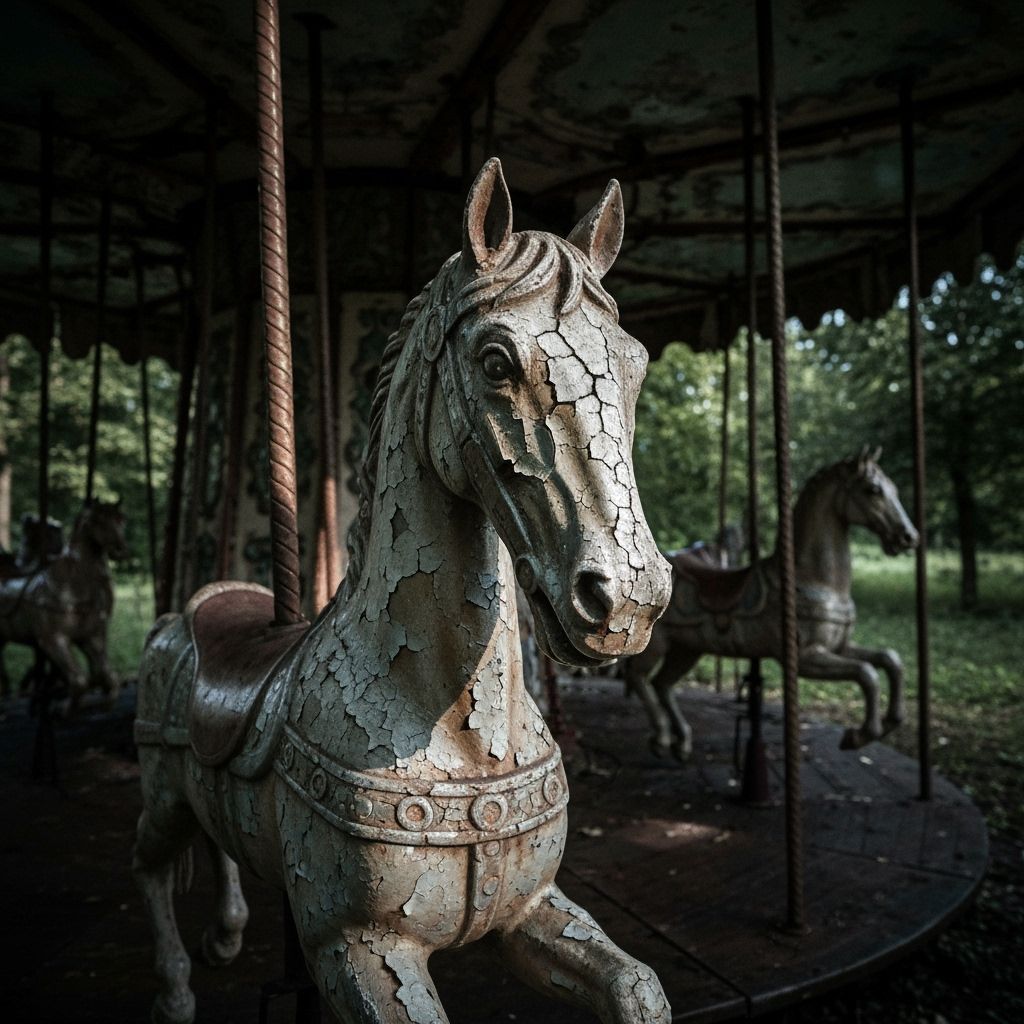 Rusted Carousel Horse in Forgotten Park