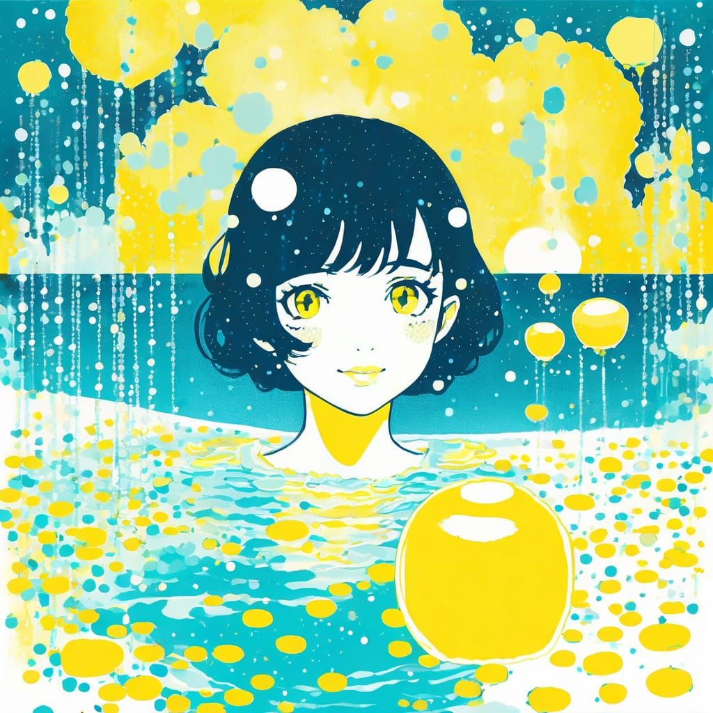 Surreal Shoujo Manga Portrait in Impressionist Style with An...