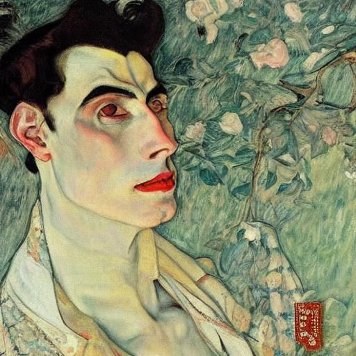 Romantic Vampire Portrait in Detailed Style