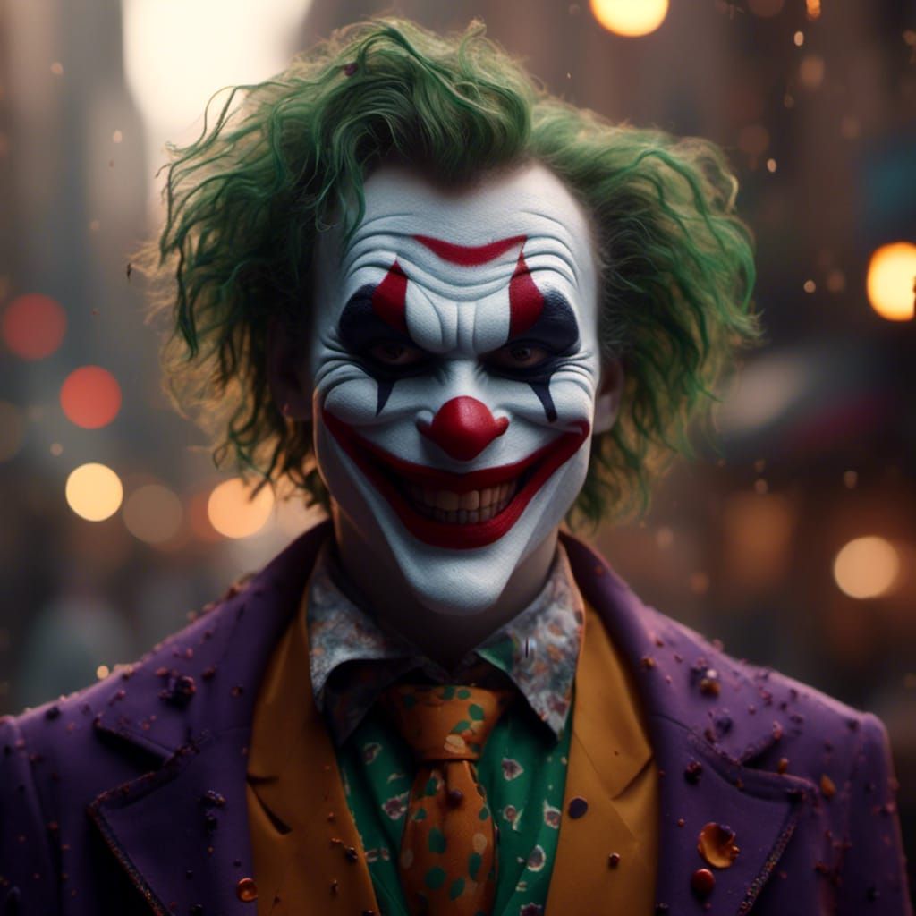 Sinister Brown-Skinned Joker Character in Digital Painting