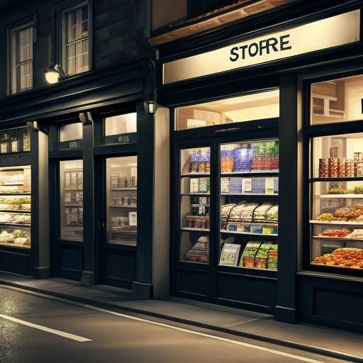 small store in night
