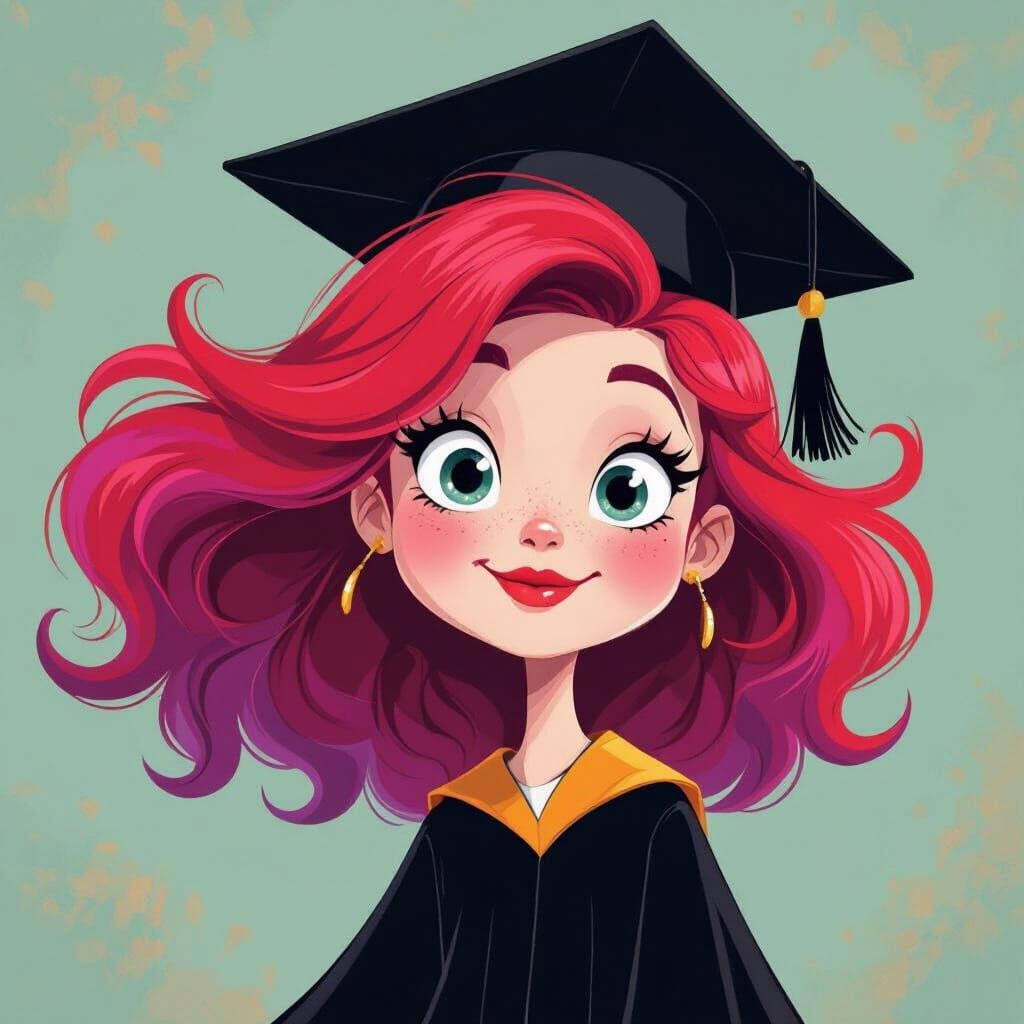 Dr. Seuss Inspired Graduate in Animated Style
