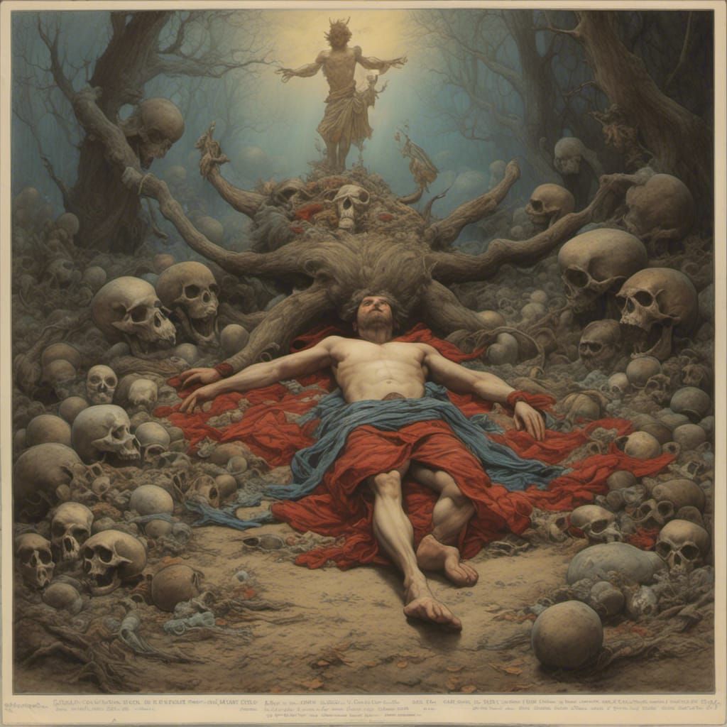 Man's Spirit Ascends as He Dies: Hyperreal Depiction