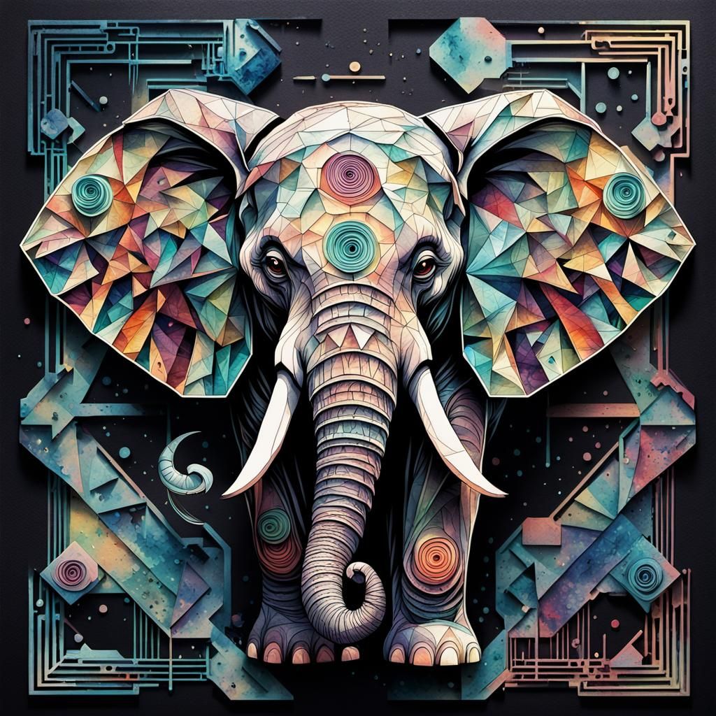 Elephant art deco