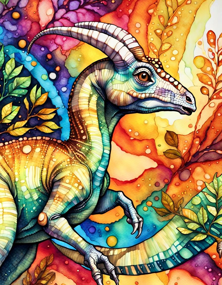 Parasaurolophus-rainbow
