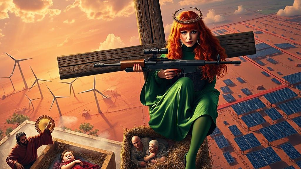 Elegant Lady Confronts Roman Soldiers in Hyper-Realistic Sur...