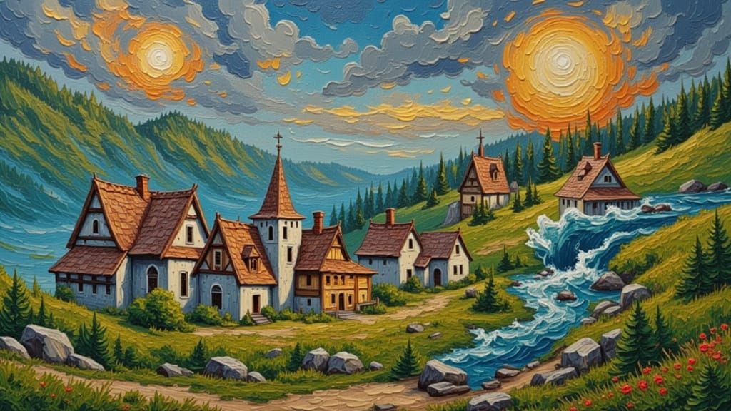 Fiery Abstract Impasto Painting