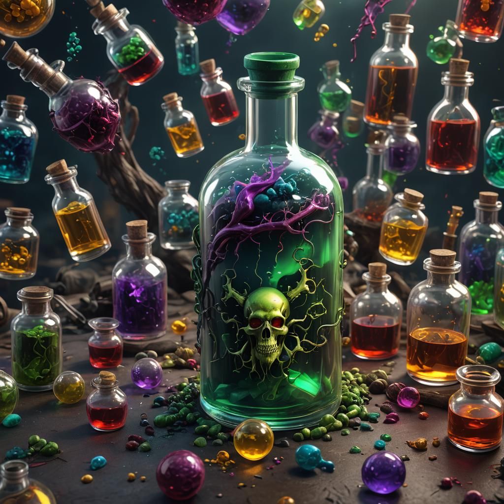 Poison Vial: Detailed Matte Painting