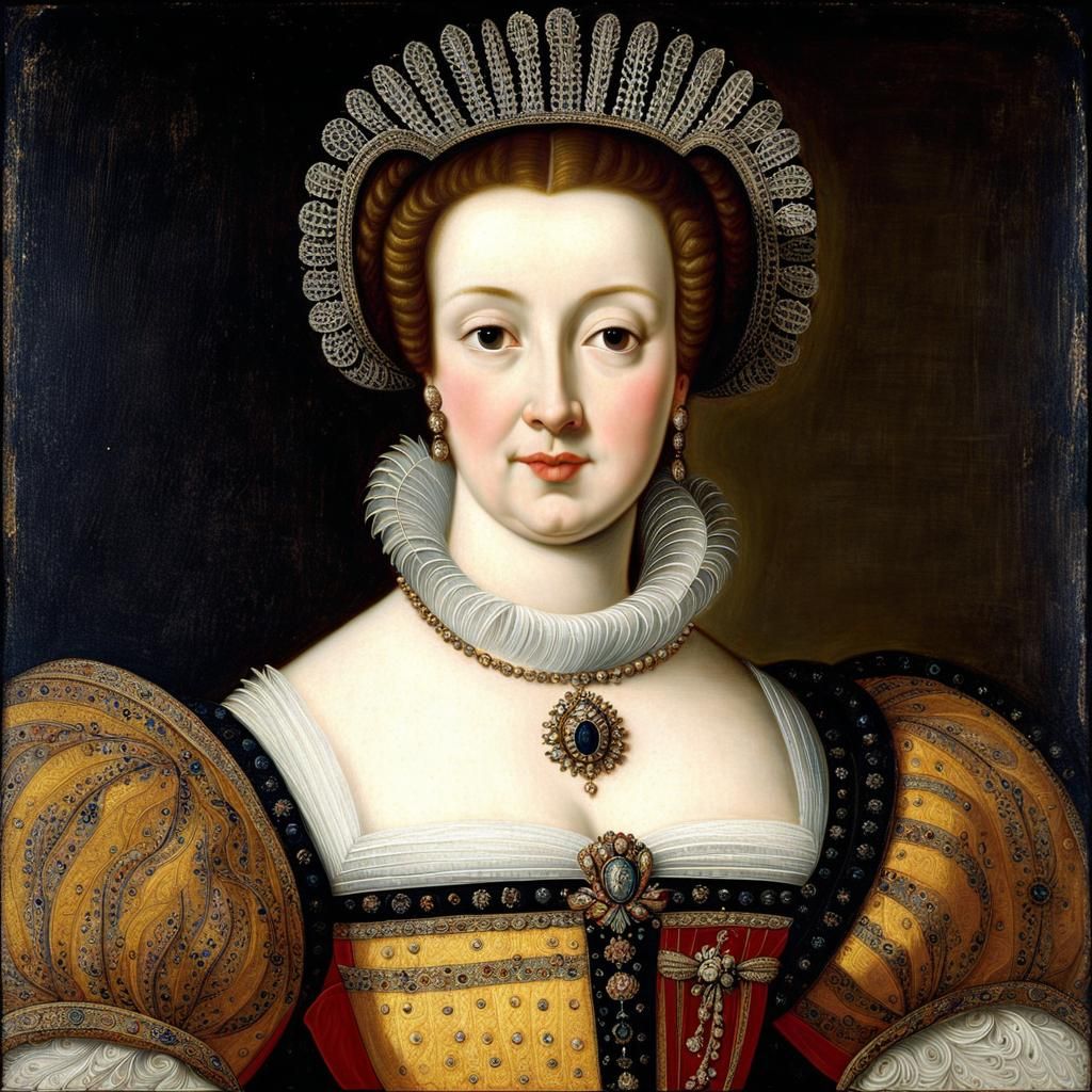 Margarita Gonzaga Portrait in Baroque Style