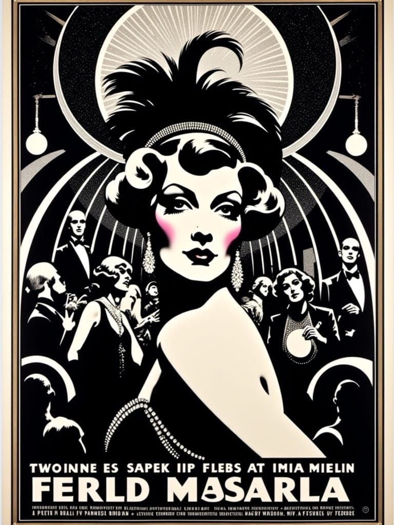 Berlin Cabaret Poster in Weimar Expressionism Style