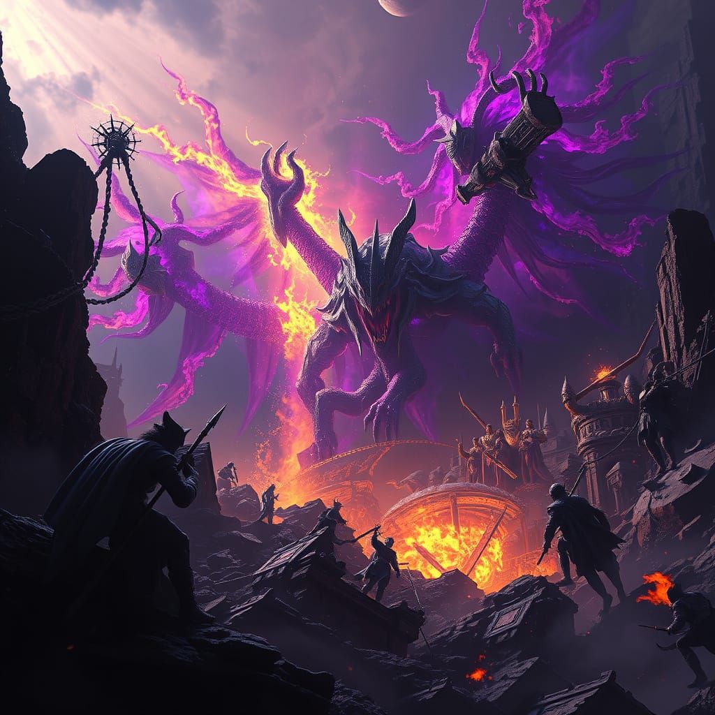 Surreal Dark Fantasy Masterpiece in OLED Style