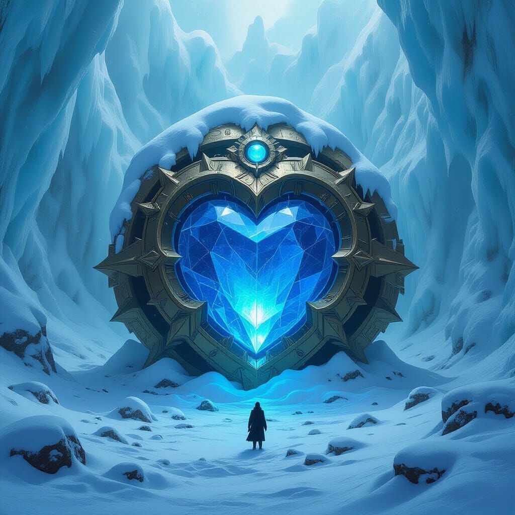 Majestic Relic Sealed in Ice as Digital Art