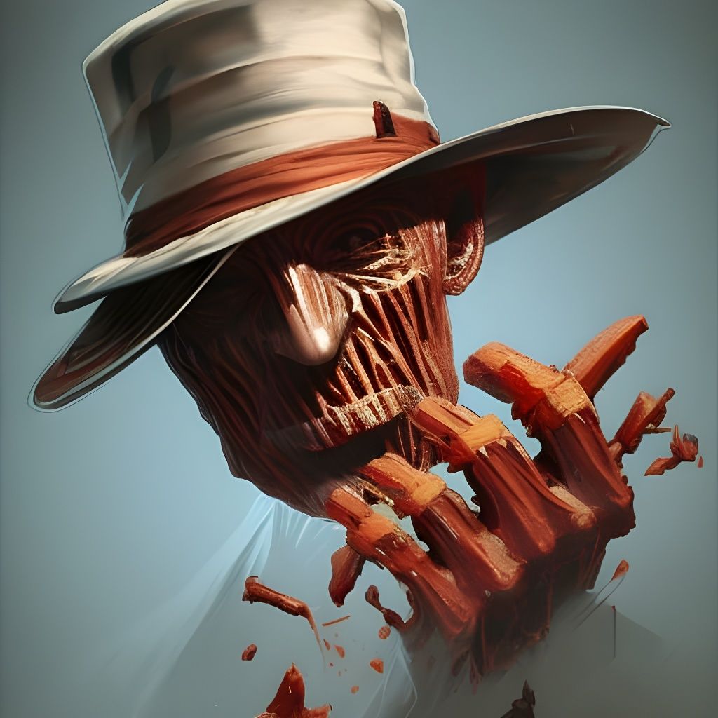 Hyperdetailed Freddy Krueger Portrait in Art Nouveau Style