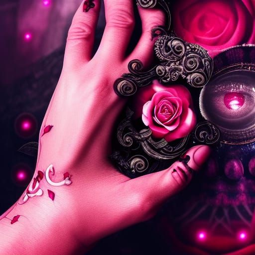 Glowing Tattoo Rose in Digital Matte Painting