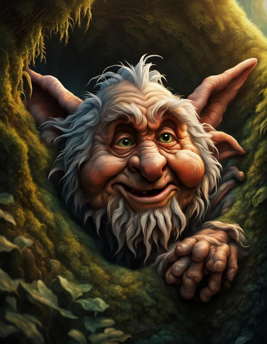 Hyperrealistic Portrait of Hoggle from Labyrinth