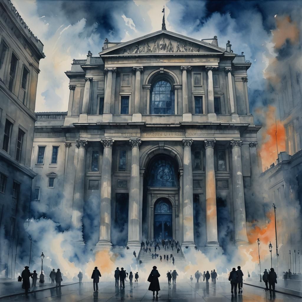 British Museum London in a Haunting Neo-Impressionist Vortex