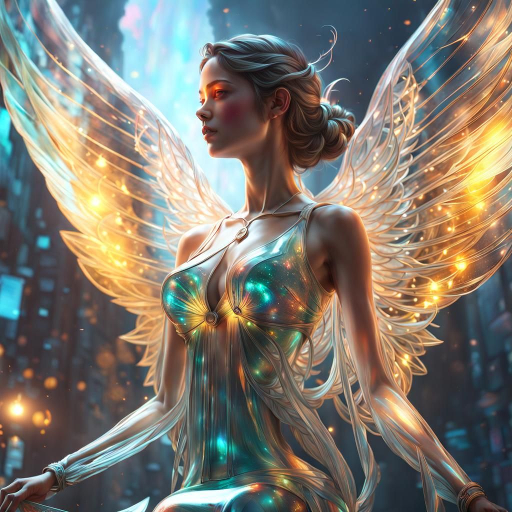 Prismatic Glass Angel Sculpture Brought to Life