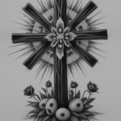 Gothic Easter Cross in Hyperdetailed Charcoal