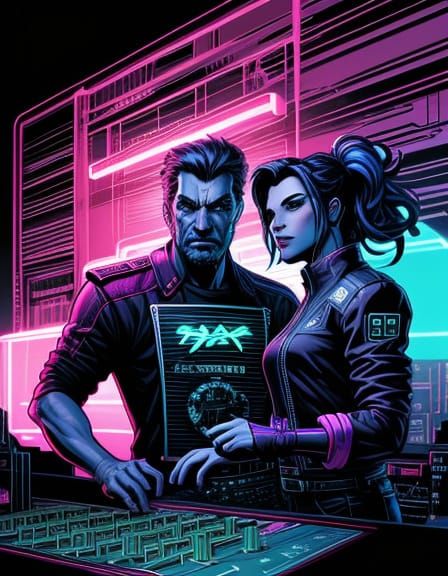 Cloud Video Game Concept in Synthwave Comic Art