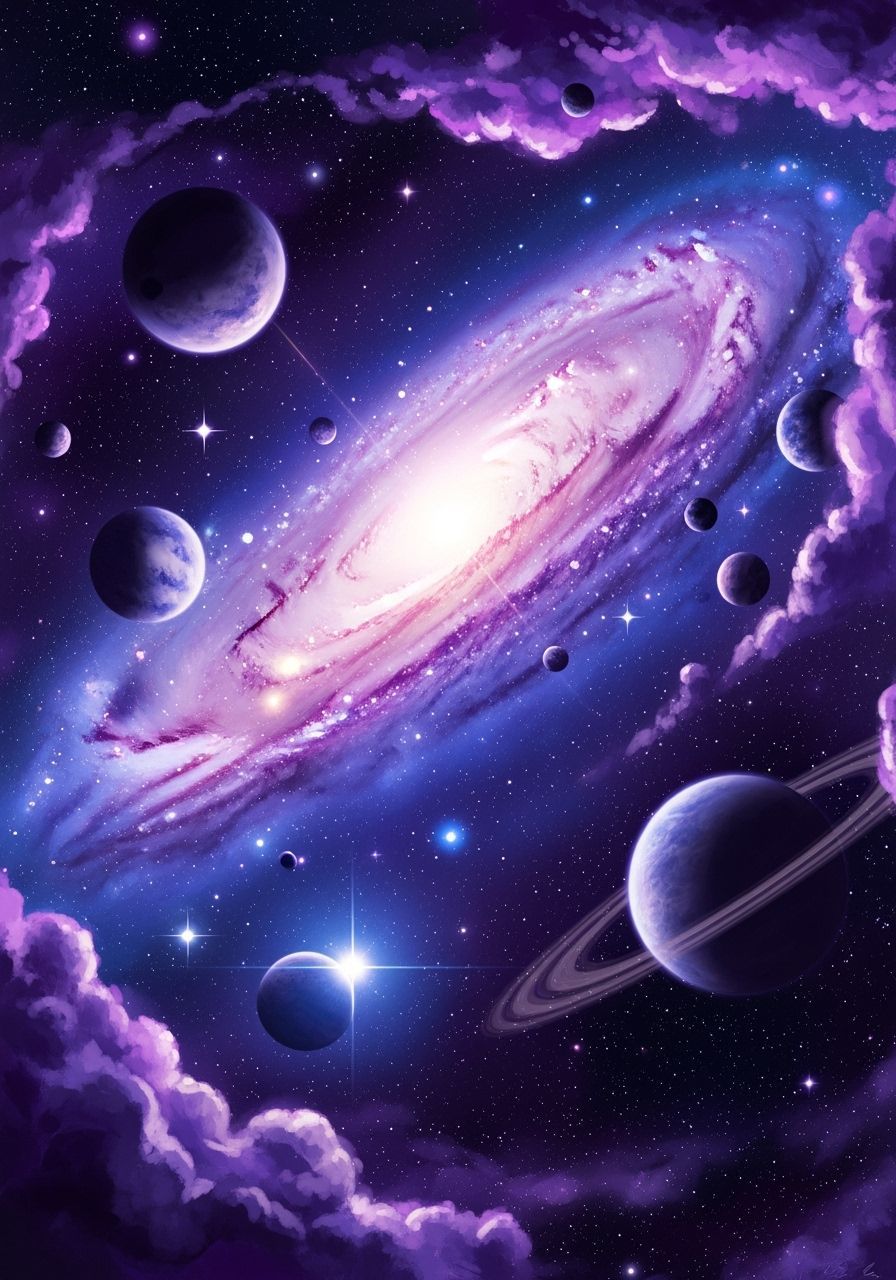 Vibrant Galaxy in Cosmic Impressionism Style